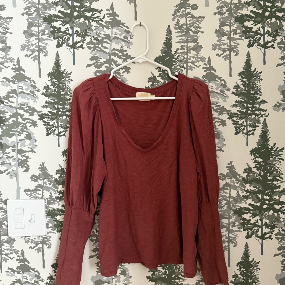 Madewell Women's Long Sleeve Top in Deep Rust